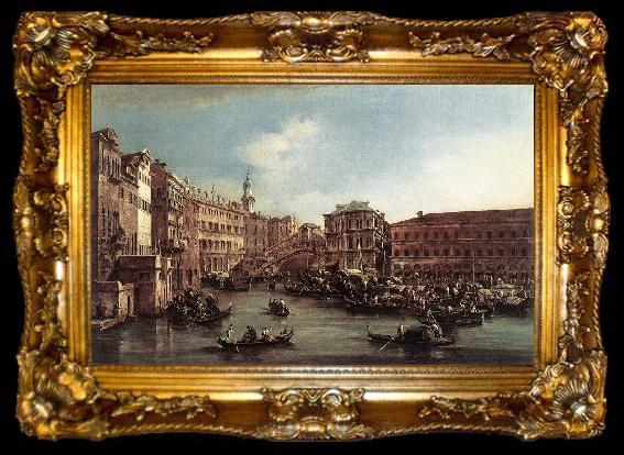 framed  GUARDI, Francesco The Rialto Bridge with the Palazzo dei Camerlenghi dg, ta009-2